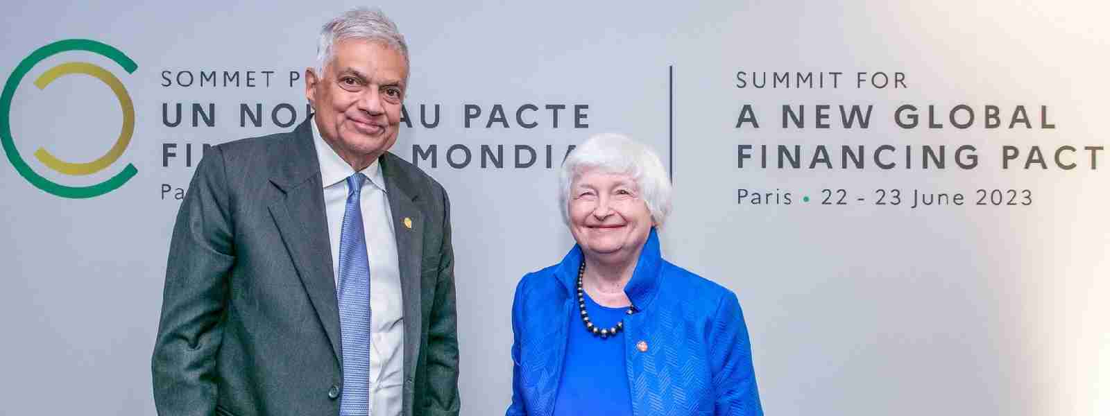 President meets US Treasury Secretary in Paris